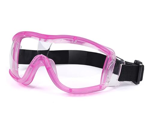 TIAKNAE Kids Safety Goggles, Kids Lab Goggles,Soft silicone nose cushion and adjustable, Perfect for Nerf Gun(1 Pack, Pink)