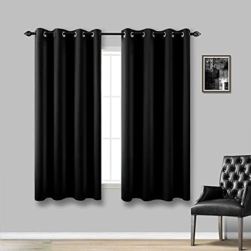 KOUFALL Sage Green Curtains 63 Inch Length for Bedroom 2 Panels Grommet Window Treatments Room Darkening Insulated Blackout Thermal Boho Drapes for Living Room Set Decor 52x63 Inches Long Light Green