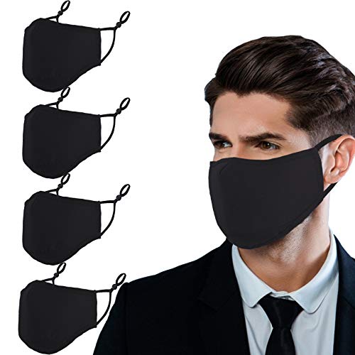 Cotton Black Face Mask Men Cloth 3D Washable Women Fabric Adult Reusable Breathable Designer Adjustable Cloth Plain Dust Ski Sport Exercise Gym Athletic Running Mascarillas Tapabocas Skin Care