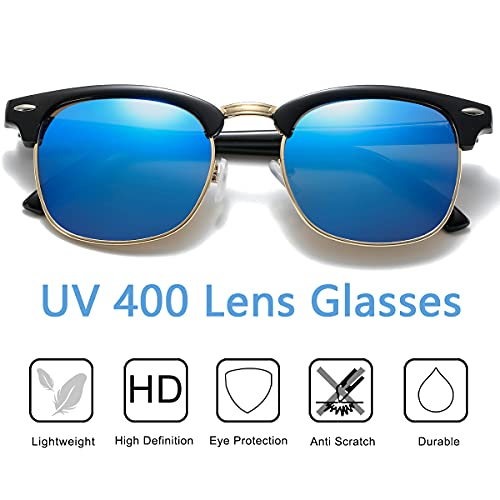 Image of Retro Semi Rimless Sunglasses Half Frame UV400 Glasses for Men And Women