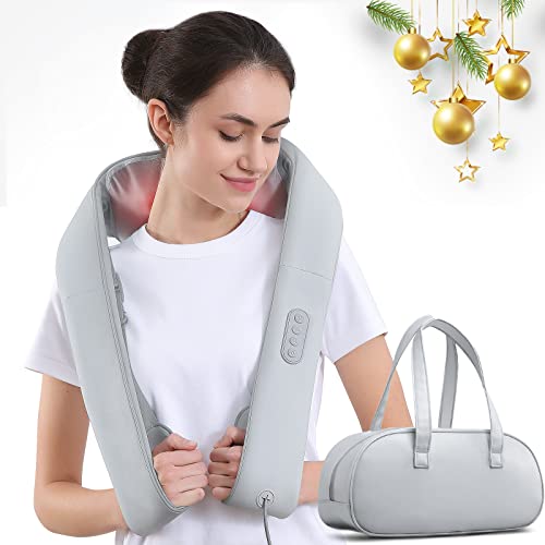 Nacken Rücken Massagegerät, Shiatsu Schulter Massagegerät mit verstellbaren Trägern, Tiefengewebe knetende elektrische Massagegeräte zur Schmerzlinderung des oberen unteren Rückens, Taillenmuskel Cover