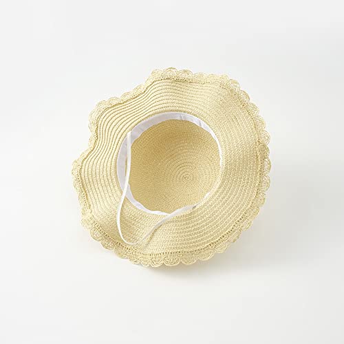 Toddler Girls Straw Hat and Shoulder Bag Set Daisy Flower Beach Cap Wide Brim Summer Sun Hat Foldable Visor Hat and Purse Light Khaki3