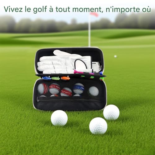 Sac à accessoires de golf portable avec compartiments de rangement - 3