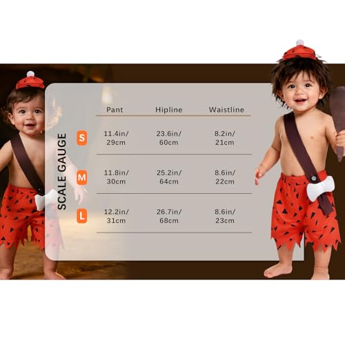 Disfraz de cavernícola 3 piezas para bebé niño miniatura 6