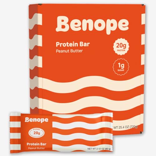 Benope Protein bar Peanut Butter protein bar 60g x 12ea, high protein, low sugar, low carb, energy bar, nutritious snack, high protein snacks