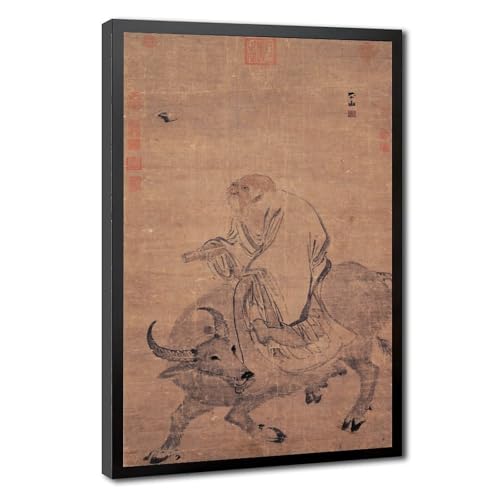 Impression sur toile Lao Tzu 20x30 cm avec cadre à suspendre pour déco