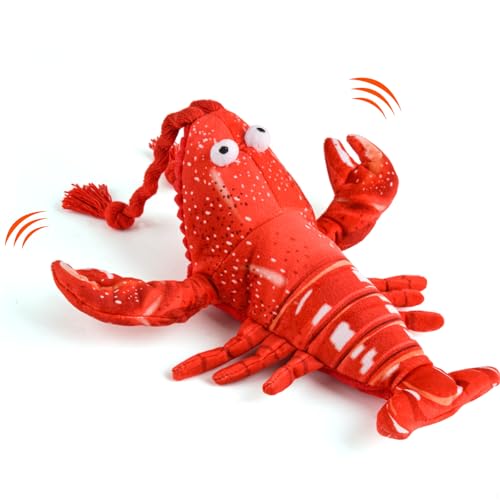 LIFLIX Interaktives Katzenspielzeug Elektrisch, Beweglicher Katzenspielzeug zur Selbstbeschäftigung mit Katzenminze, Wiederaufladbar, Hummer