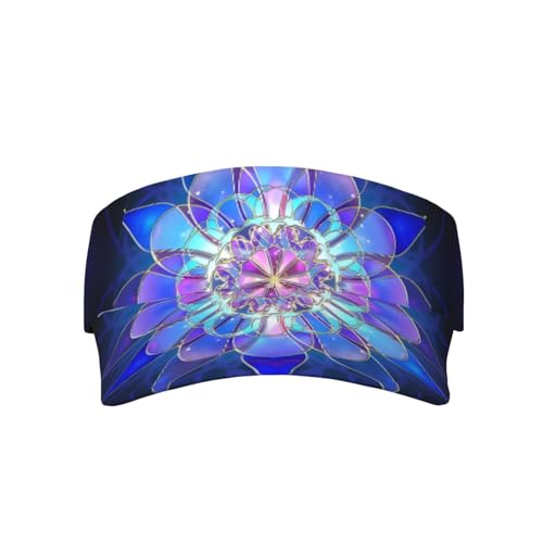 QAZWZML Visera deportiva bohemia con diseño de flor de loto con ala curvada ajustable para tenis, golf y correr, color negro
