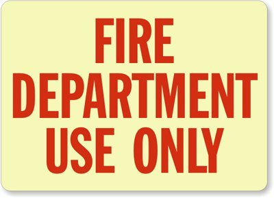 Panneau Fire Department Use Only phosphorescent pour accès d'urgence immeuble