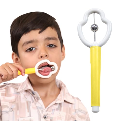 Image of Abley's Speech Therapy Tongue Exercise Tool | Professional Oral Motor Training Aid for Kids & Adults | Ideal for Speech Therapy & Tongue Strength Exercises | Yellow