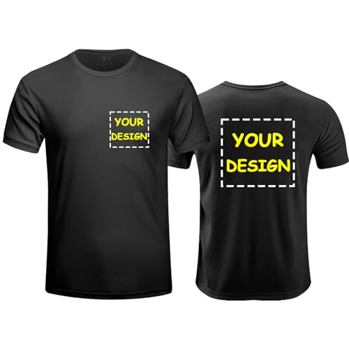 Custom Logo Safety Shirts Quick-Dry Personalized Work Shirts Athletic Running Activewear Unique Print Shirts?Black,XL?