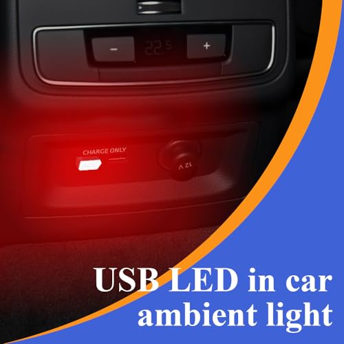 Lámpara LED USB para Interior de Auto 4 piezas Rojo miniatura 7