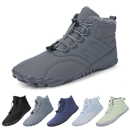 Deedlite Barfußschuhe Damen Winter Extrem Warme Gefütterte Winterschuhe Herren Wasserdicht Outdoor Winterstiefel