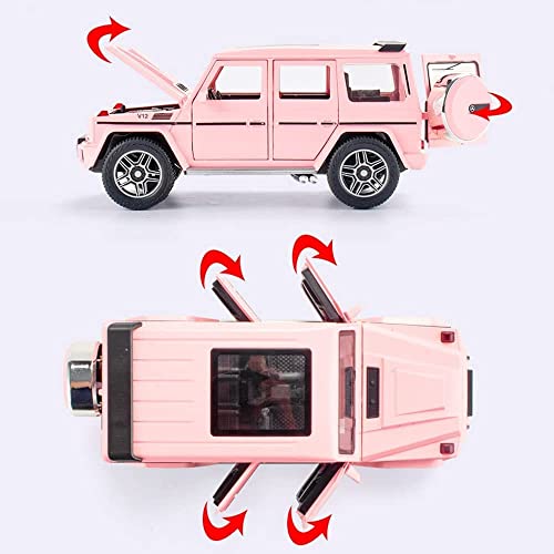 Image of Metal Pull Back Diecast Car 1:24 Big Mercedes Amg G63 G-Klessa Pull Back Car Model With Sound Light Boys Gifts Toys For Kids?Pack Of 1?,Multicolor