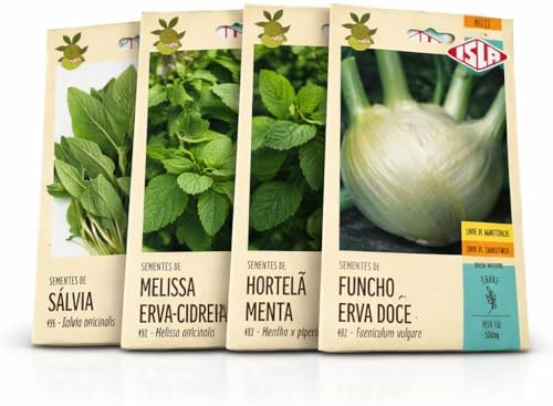 Kit Sementes para Horta em Casa 4 Ervas Aromáticas Chá e Temperos...