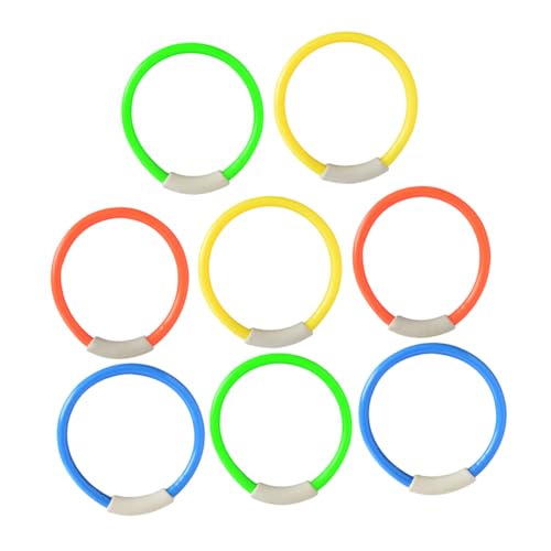 Vaguelly 8pcs Diving Ring Underwater Swimming for Pool Play Fun Diving Training Accessory for Boys Random Color