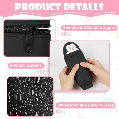 Vicloon Pencil Case, Penguin Pencil Case in Soft Silicone - Image 3