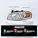 TUSDAR Fit for 2004 2005 2006 Nissan Sentra Headlight Assembly Pair Passenger Driver Side Chrome Housing with Amber Reflector