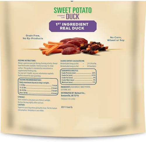 Golden Rewards Duck Wrapped Sweet Potato Dog Treats - 16 oz
