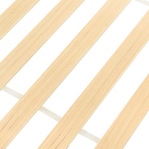 Merax Autobett Kinderbett 90x200cm, Bett mit Lattenrost und MDF-Rädern, Kinder Spielbett mit Rausfallschutz, Rahmen aus Kiefer, Kindermöbel, für Jungen und Mädchen, Weiß + Natur