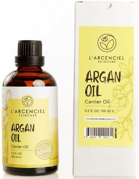 Organic Argan Oil (120ml) by L'arcenciel Skincare. 100% Pure and Natural, Cold Pressed, USDA Certified Organic Moisturiser for Face, Hair, Skin and Nails.
