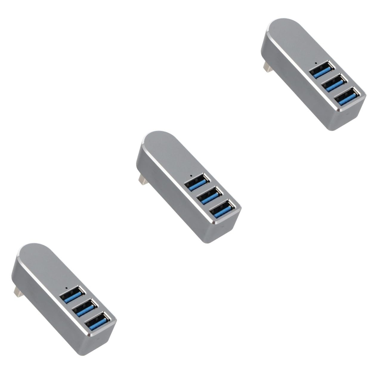 Uonlytech 3pièces USB Hub Ports USB Rotatif Adaptateur Multi-Port pour Pc Ordinateur Portable