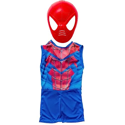 Fantasia Infantil Homem Aranha com Máscara do Aranha Festa e dia das Bruxas (M)