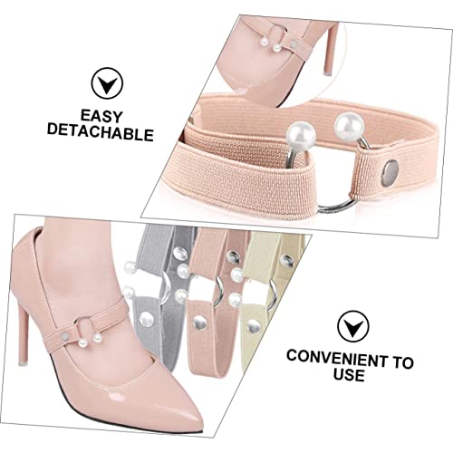 Gatuida 3Pcs High Heels Slip Shoe Straps Elastic Detachable Holders for Wedge Ballet Flats Comfortable Fit Accessories Lotus Easy to Wash Use3