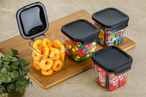 Image of Kitchen Unbreakable Storage Boxes Fridge Organizer With Removable Drain Plate&Lid,Stackable Portable Items | Kitchen Stoage Box | Plastic Container (Set of 4)