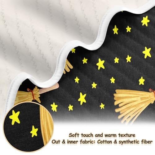 Burbuja Witch Brooms Baby Blanket for Boys Girls, Nursery Soft Warm Swaddling Receiving Baby Blankets, 30x40 in Toddler Blanket2