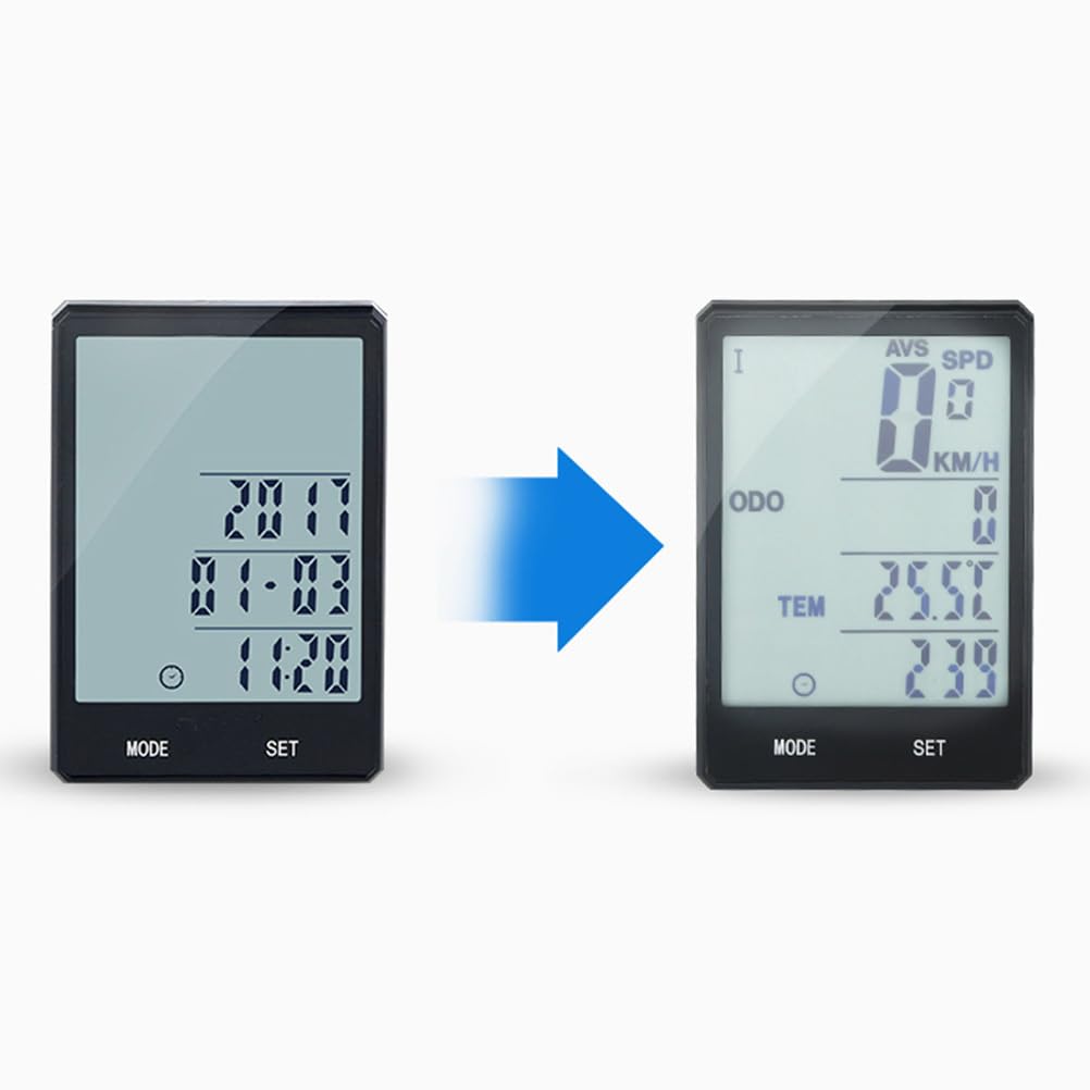 BESPORTBLE Prędkość rowerowa, statyczny rower stacjonarny, przewodowy tachometr z tylnym światłem