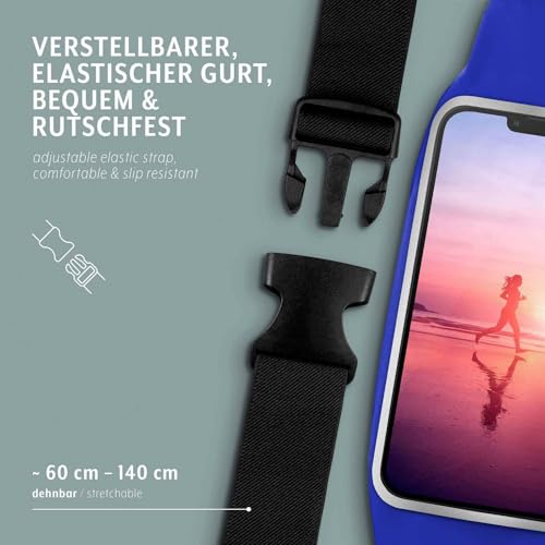 Sangle de course iPhone 16 Fenêtre tactile Pochette running étanche bleu - 6