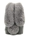 Furry Bunny Case compatible for LG Stylo 5 Grey, Women Fashion 3D Faux Fur Fluffy Rabbit Ear Case...