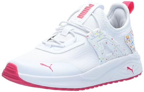 Image of PUMA Unisex-Child, Pacer 23 Bonbon, PUMA White-PUMA Pink, Big Kid, 5