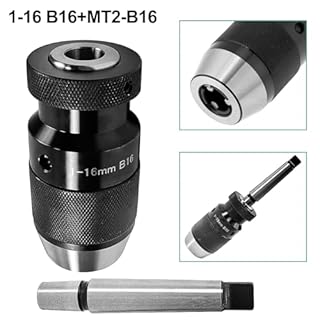 Acciaio Mandrino Trapano, Mandrino per Trapano, Mandrino Autoserrante per MT2 -B16 MK2 da 1-16mm, Mandrino a Colonna con Pergolato per Trapano Tornio