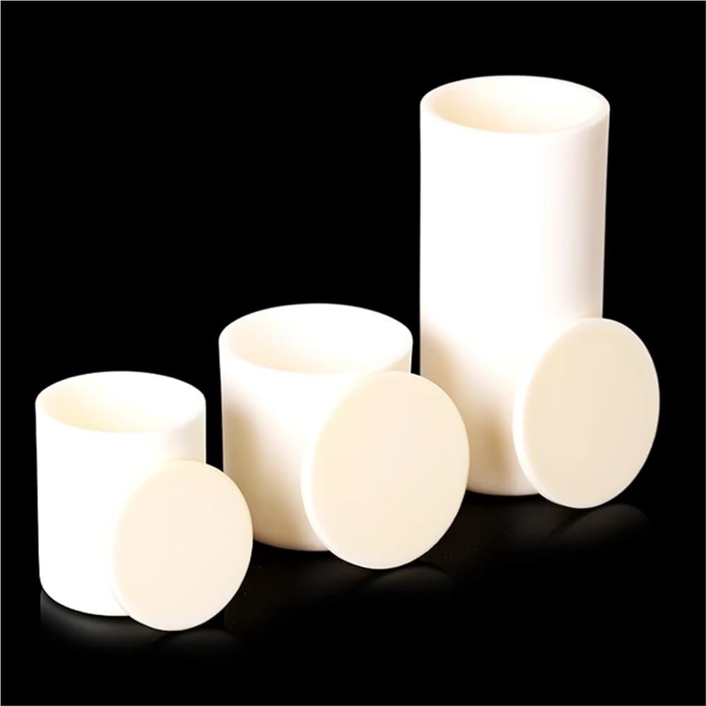 High-Density Alumina Cylindrical Moulds with Lid - 0.8 to 70ml Melting Crucible for Industrial and Laboratory Use(16 x 20mm x 3)