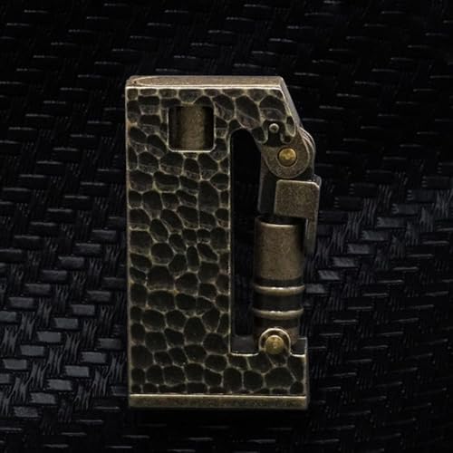 Image of Smoke King Hammered Armor Lighter Triple Side Switchable Flame Lighter (Black) Portable Vintage Metal for Outdoor, Camping & Gifting.