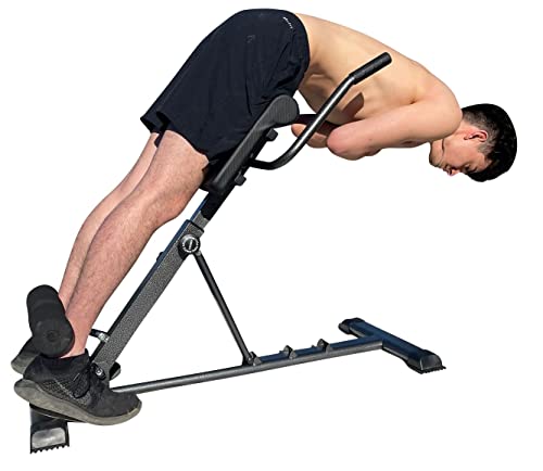 X Factor Hyperextension Roman Chair Hyper Bench Hyper Back Full Body Workout - Adjustable Height, And Degrees, Sit Up Ab And Back Extension Abdominal Core Strength Training With Dip Handles, Foldable #TOP1