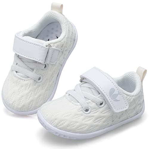 Baby First Walking Shoes Boys Girls Sneakers Toddler Soft Rubber Sole Infant Newborn Oxford First Walker Crib Shoes 18-24 Months Infant All White #TOP15