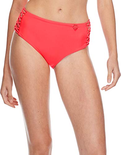 Body Glove Women's Smoothies Retro Solid High Rise Strappy Bikini Bottom Swimsuit, Diva, Small