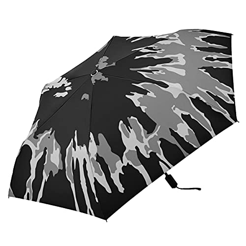 Parapluie pliable noir gris blanc compact anti-UV résistant pour la pluie