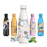 JAPORIA Gourde Isotherme 500ml, Bouteille Isotherme Personnalisée, Double Paroi, Gourde sans BPA pour Adulte, l'école, Fitness, Camping