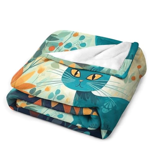 Couverture légère toutes saisons imprimé chat pour lit et canapé - 4