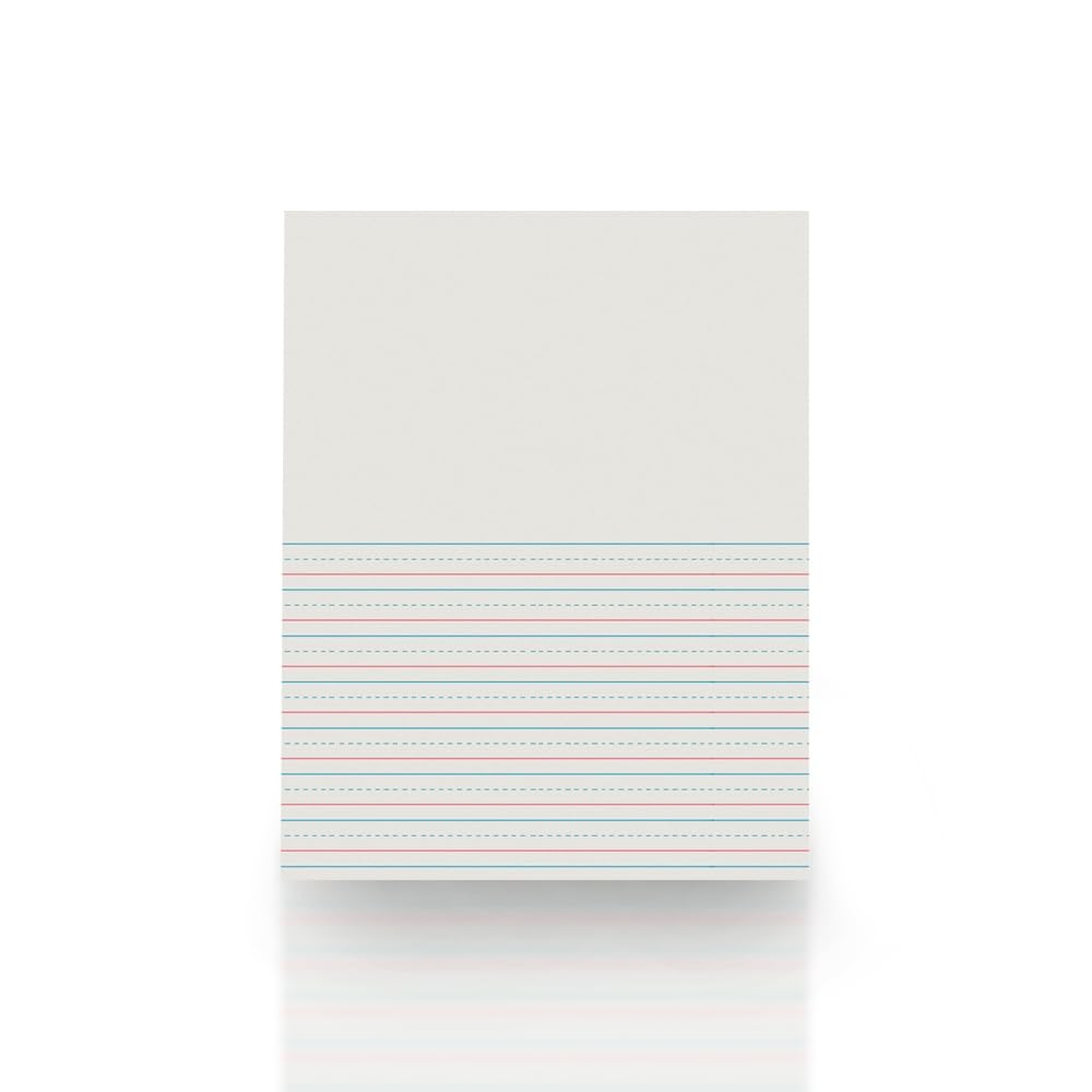 School Smart Red & Blue Storybook Paper, 1/2 Inch Ruled Short Way, 8-1/2 x 11 Inches, 500 Sheets,White - Image 7