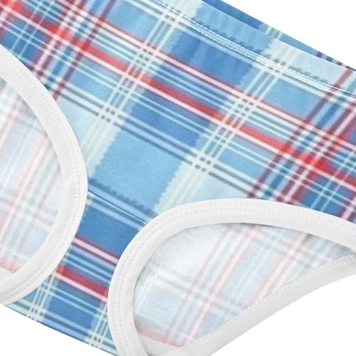 Girls' Underwear Moisture Wicking Comfort Color for Baby Girls Red Blue Plaid in Sizes 2T,3T, 4T, 5T, 6Y and 8Y4