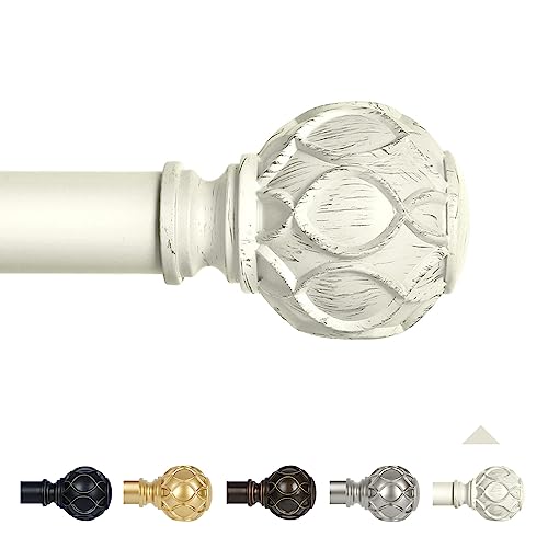 TANGWIN White Farmhouse Curtain Rods for Windows:18-45