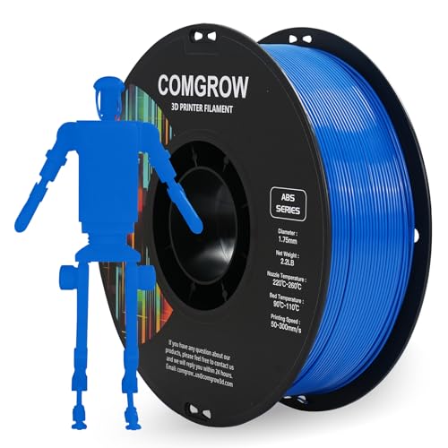 Image of Comgrow ABS 3D Printer Filament 1.75mm, Heat Resistant 3D Printing Filament 1.75mm, Strong and Durable, Dimensional Accuracy + /- 0.02mm Blue