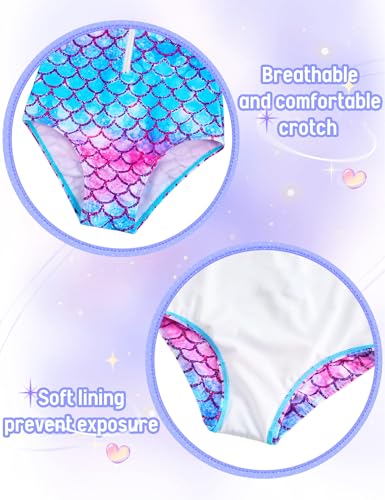 Image of Girls Long Sleeve Swimsuit Zipper Rash Guard Bathing Suit Swimwear with UPF 50+ Sun Protection for Toddler Kids