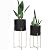 Sinolodo Mid Century Planter with Gold Plant Stand, 3 pcs Modern Planters for Indoor Plants, Metal Floor Planter Set with Foldable Stand(Pack of 3)