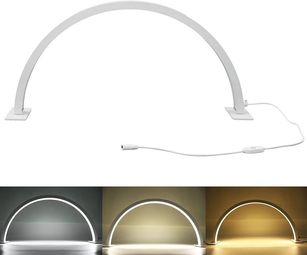 Bellezza A Mezzaluna Lampada da Tavolo LED Nail Art 40W 3000K-6000K Ricamo Bianca